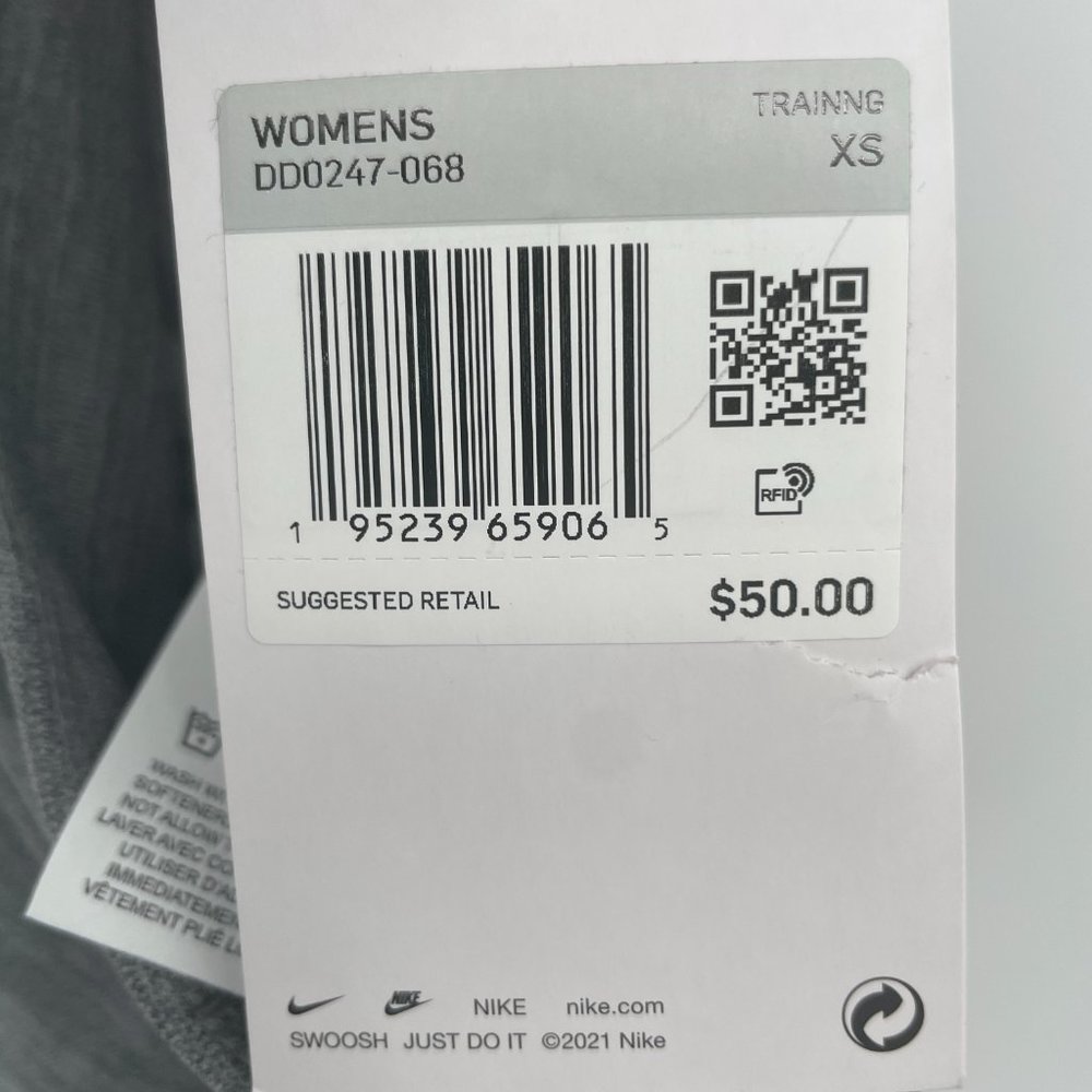 Nike One Women's Dri Fit Crop Length Leggings Grey Size XS - Picture 7 of 7